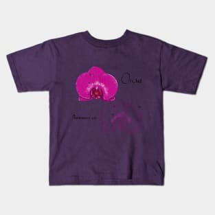 Orchid (Phalaenopsis sp) flower illustration Kids T-Shirt